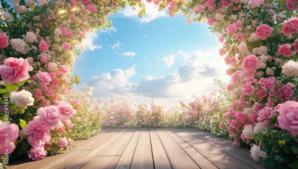 Fototapeta premium Rose archway, idyllic garden