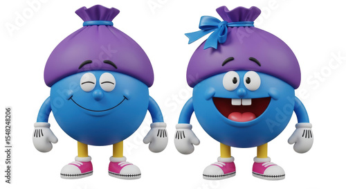 Isolated Cartoon Character with Sack Head