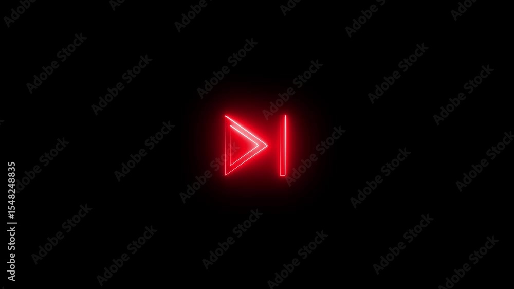 neon ply button icon animation in glowing neon circle and press icon animation . neon ply button icon animation in glowing neon circle and press icon animation .
