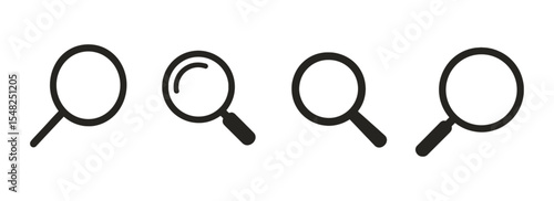 Magnifying glass icon, search tool, loupe symbol, magnifier sign, transparent background, vector illustration, explore icon, zoom sign, find symbol, investigation concept.