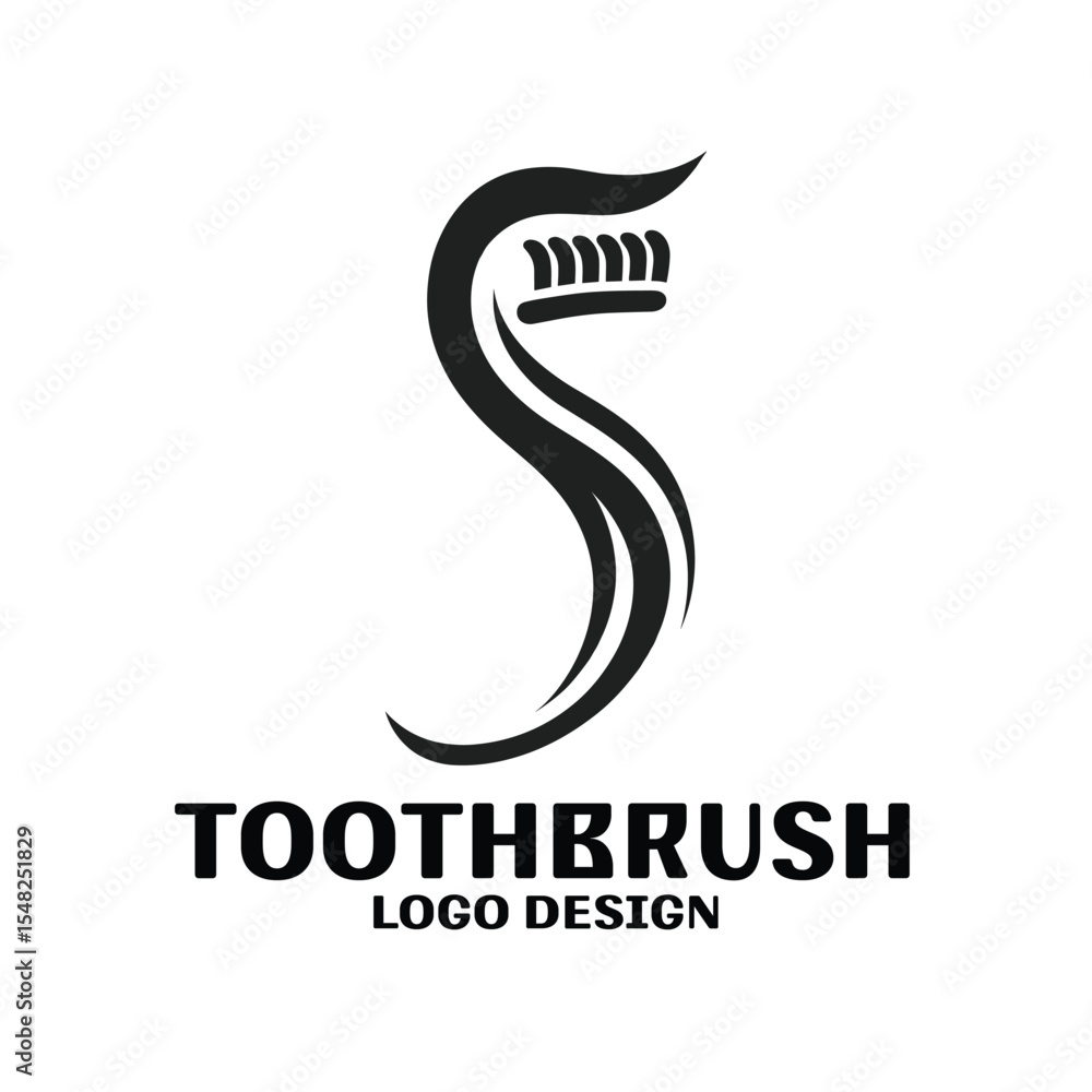 Naklejka premium Toothbrush Vector Logo Design