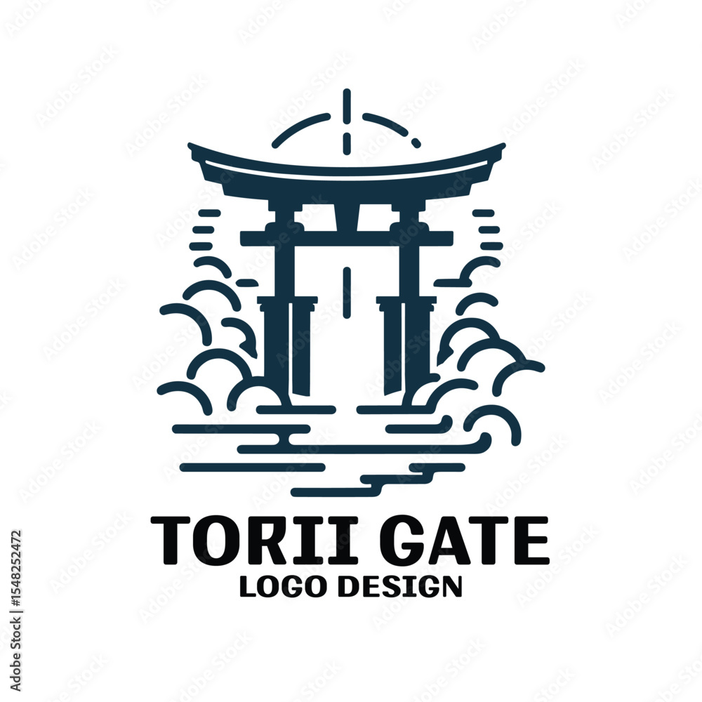 Torii Gate Vector Logo Design Torii Gate Vector Logo Design