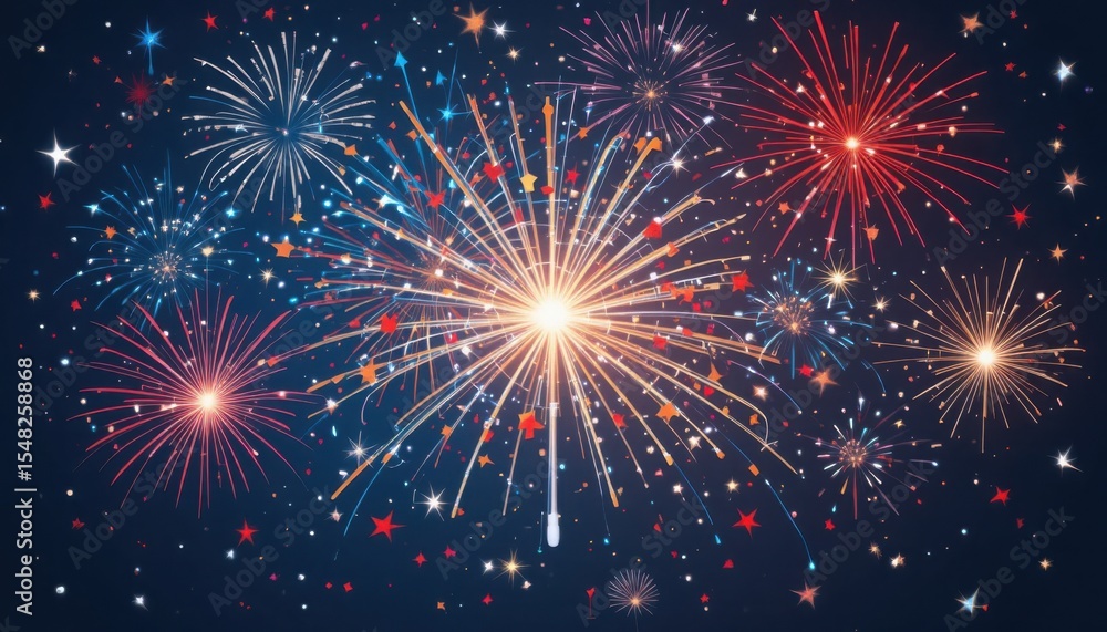 Fototapeta premium fireworks on the night sky