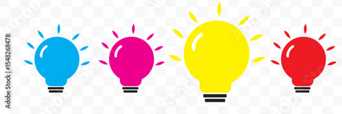 A set of light bulb icon on white background. vector eps 10.