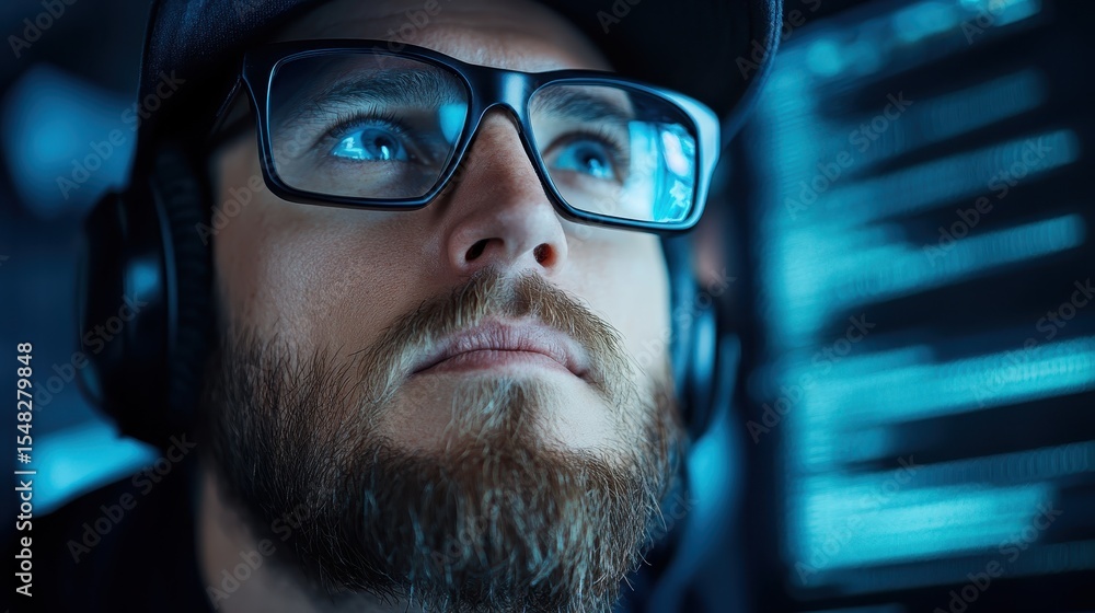 A young male gamer wearing headphones intensely focuses on the screen, representing the thrill of gaming and dedication, showcasing modern technology and virtual entertainment. A young male gamer wearing headphones intensely focuses on the screen, representing the thrill of gaming and dedication, showcasing modern technology and virtual entertainment.