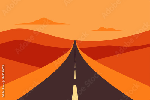 endless road vanishing into dusty horizon