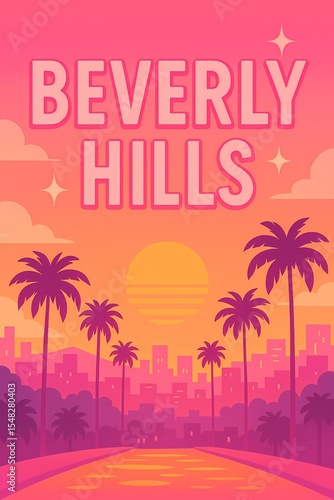Glamorous sunrise over Beverly Hills – AI generated