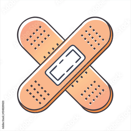 Crossed adhesive bandages provide wound protection and promote healing and infection prevention
