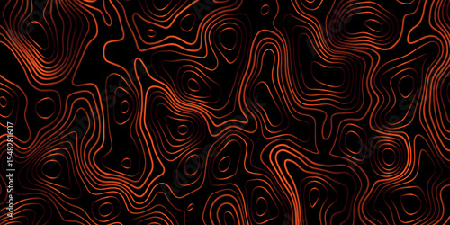 Gradient color topology and topography vector design abstract background contour map texture for print works . black curve line background with wave shape vector illustration.	