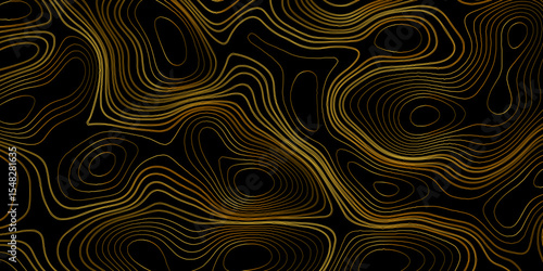 Gradient color topology and topography vector design abstract background contour map texture for print works . black curve line background with wave shape vector illustration.	
