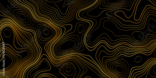 Gradient color topology and topography vector design abstract background contour map texture for print works . black curve line background with wave shape vector illustration.	