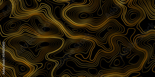 Gradient color topology and topography vector design abstract background contour map texture for print works . black curve line background with wave shape vector illustration.	