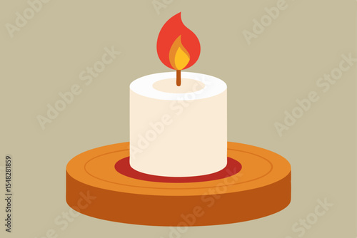 burning candle vector illustration