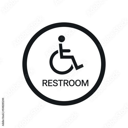 Accessibility Restroom Sign with Wheelchair Symbol
