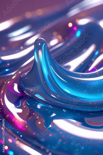 purple water drop Satisfying Slime Stretch Close-Up with Glossy Texture