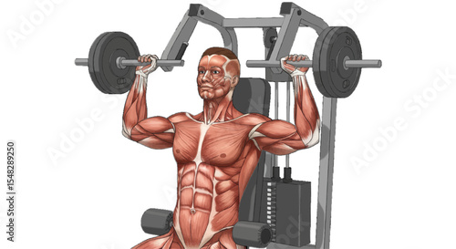 bodybuilder training with dumbbell