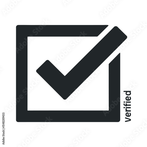 Simple Verified Checkmark Icon in a Square Box