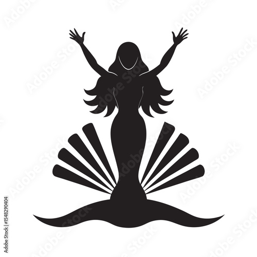 Aphrodite Seashell Beauty Pose Silhouette