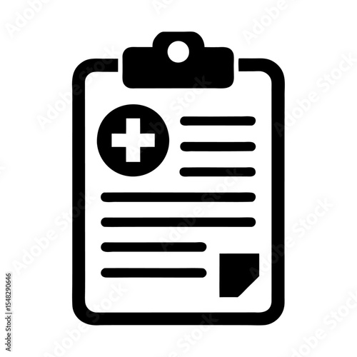 Medical health report record file vector icon design