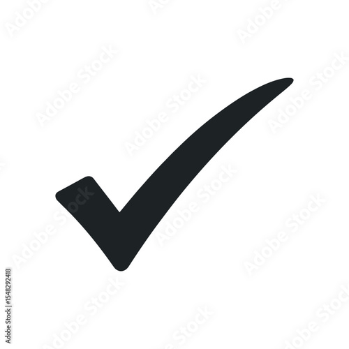 Simple black check mark icon on white background