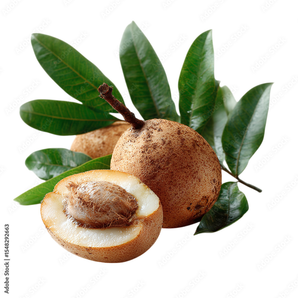 Fototapeta premium Delicious Sapodilla Fruit: Close-Up of Exotic Tropical Treat