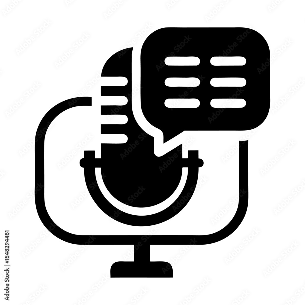 Microphone in a chat vector icon design Microphone in a chat vector icon design