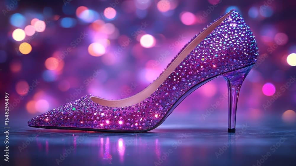 Sparkling purple high heel shoe Sparkling purple high heel shoe