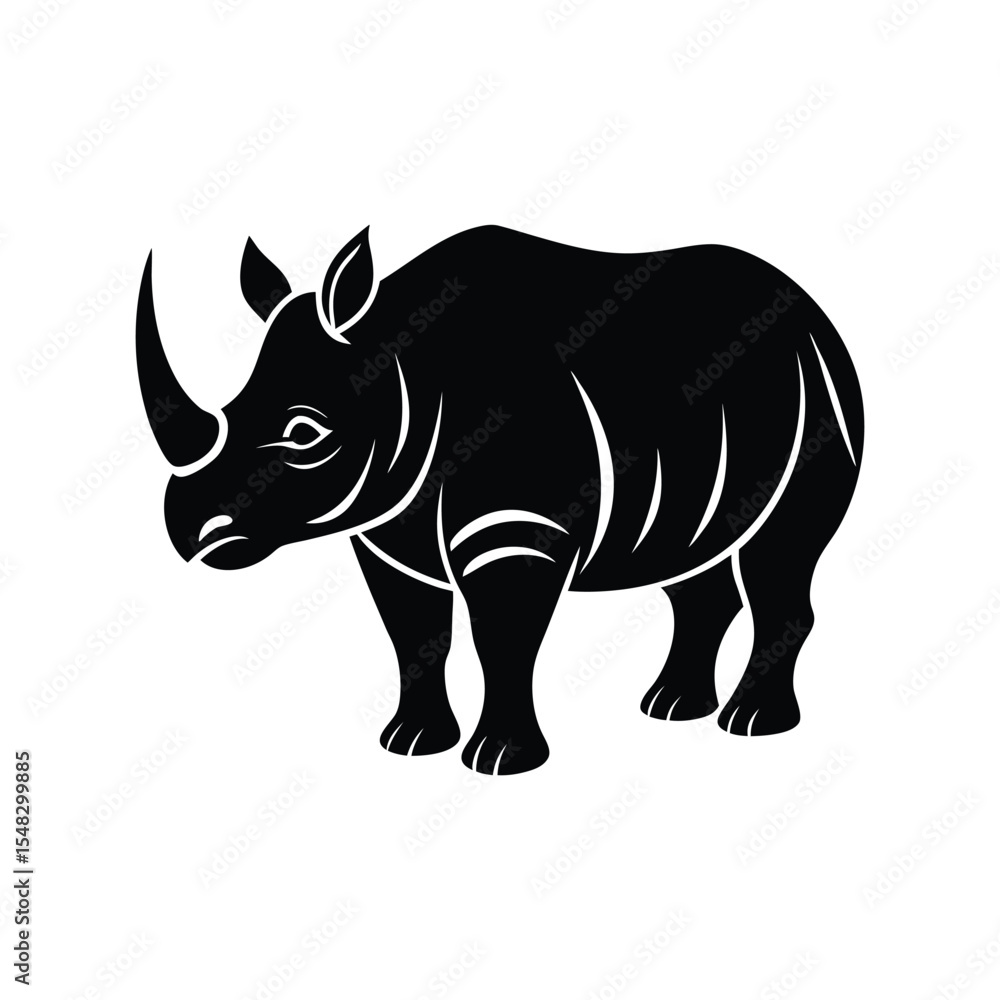Fototapeta premium rhinoceros silhouette vector illustration
