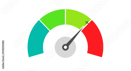 Colorful Progress Meter Showing Moderate Performance