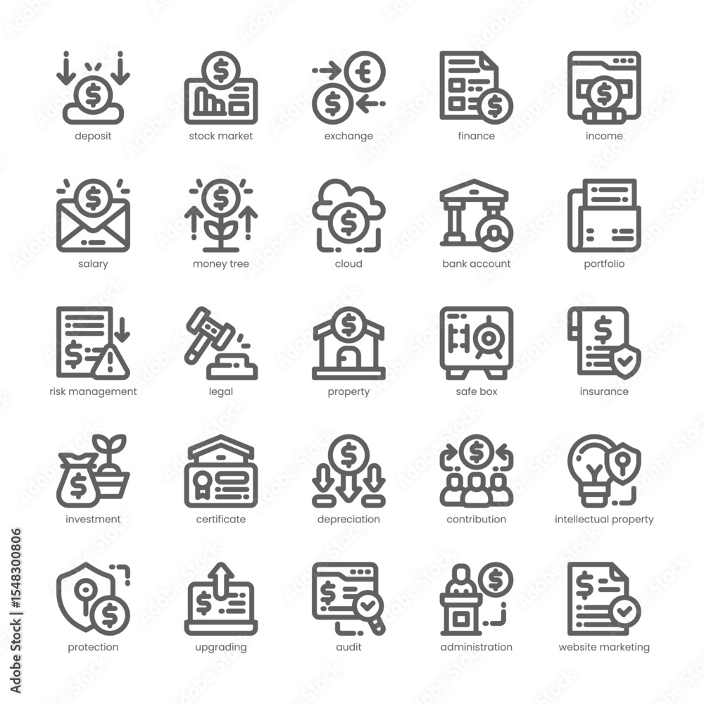 Asset Management Icon pack for your website, mobile, presentation, and logo design. Asset Management Icon outline design. Vector graphics illustration and editable stroke. Asset Management Icon pack for your website, mobile, presentation, and logo design. Asset Management Icon outline design. Vector graphics illustration and editable stroke.
