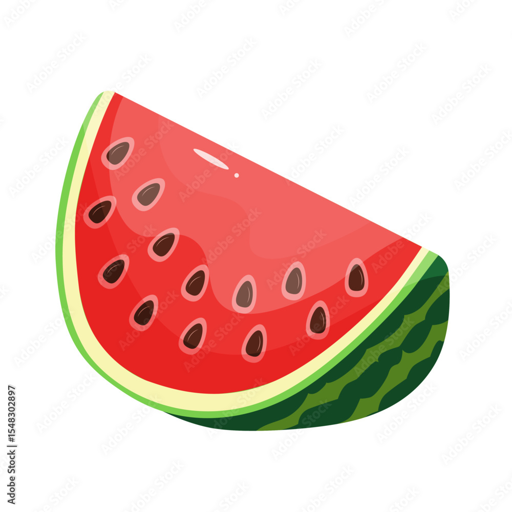 Slice of watermelon. Healthy vegetarian food. Vector illustration. Slice of watermelon. Healthy vegetarian food. Vector illustration.