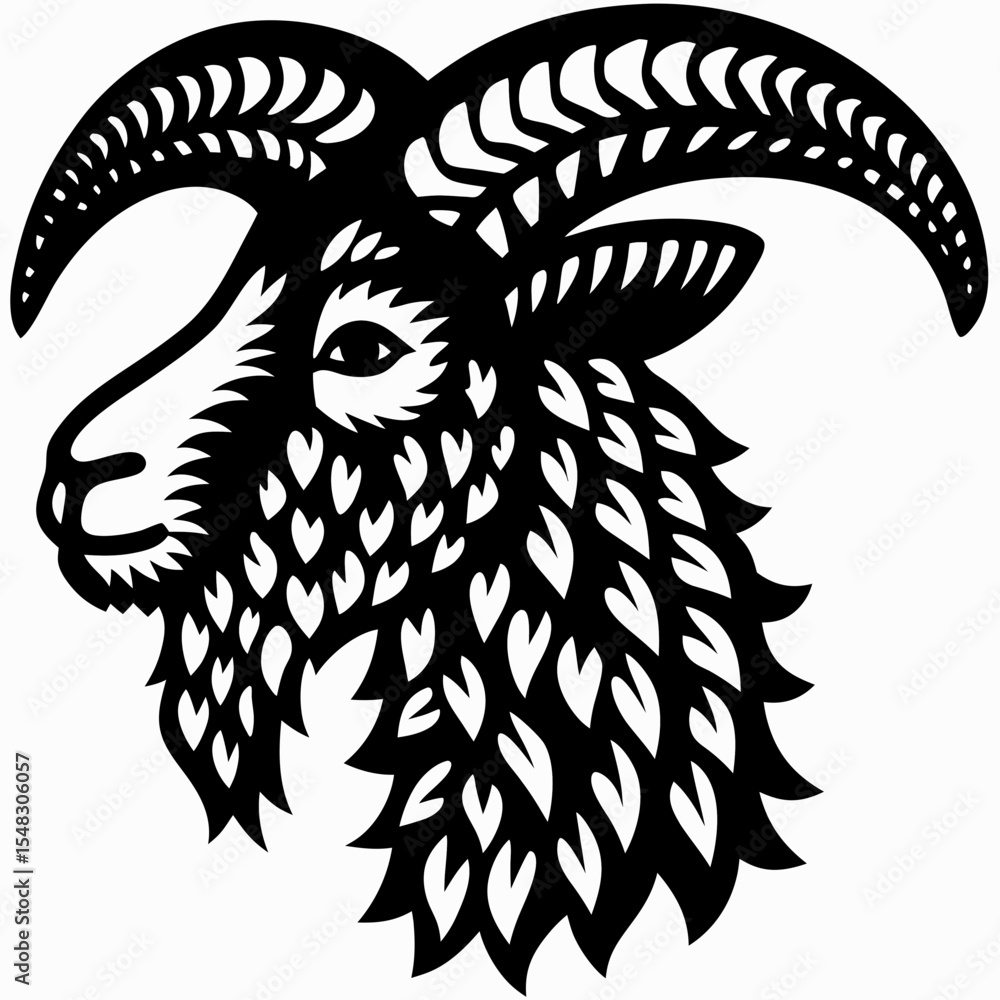 Fototapeta premium Charming Knitted Wool Goat Illustration