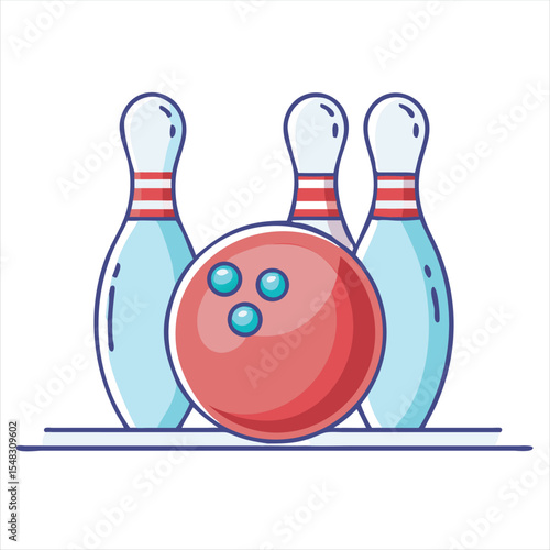 Bowling ball crashing into the pins, ready to score a strike in style