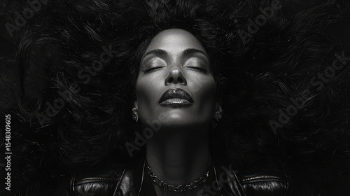 Elegance in shadow: a woman's poise and sophistication in black and white