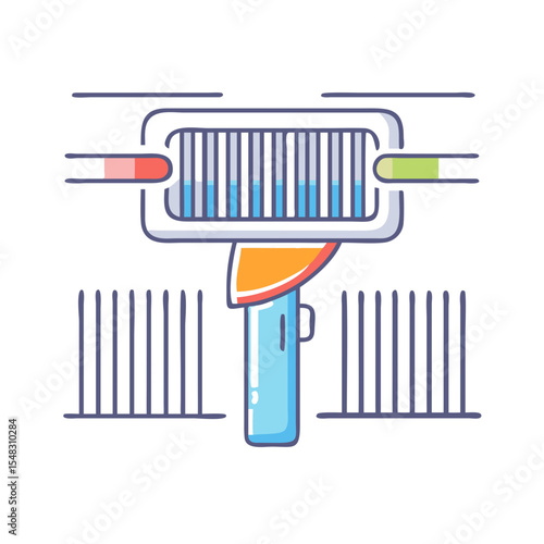 Stylized illustration of a water quality tester in a laboratory setting