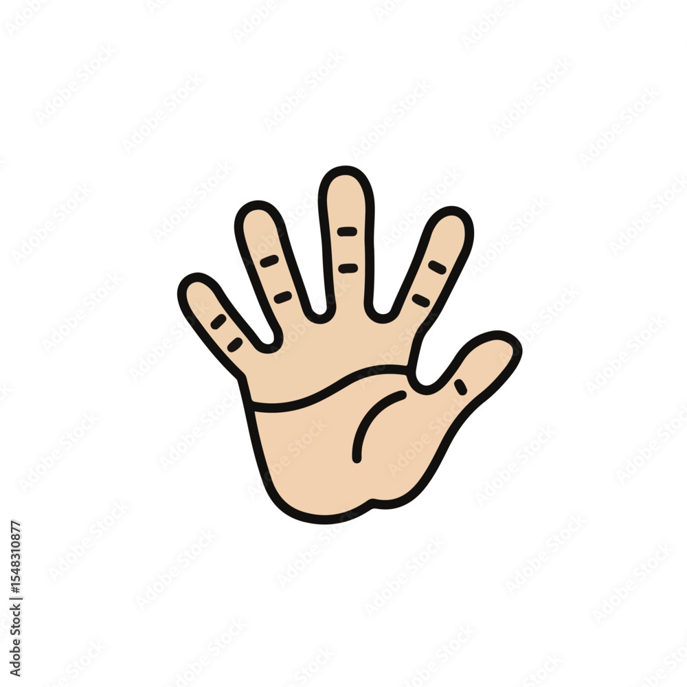 Open hand palm. Open hand palm.