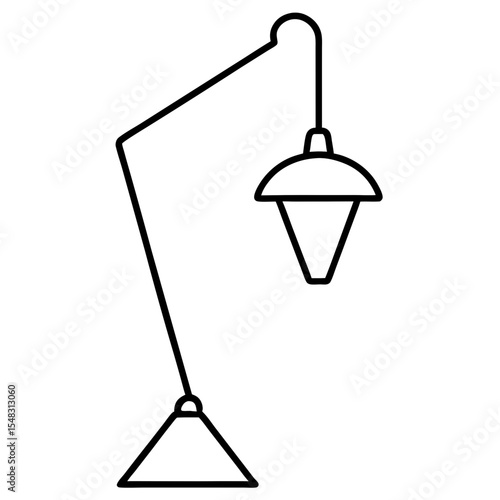 Hanging lamp icon in modern line art