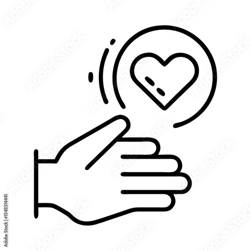 Hand giving love symbol with heart icon for Islamic New Year  