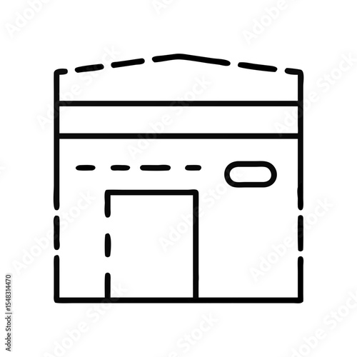 Kaaba outline in minimalist design representing Islamic New Year 