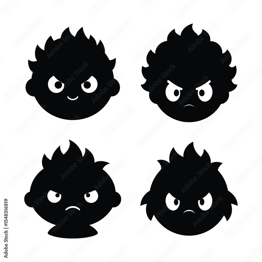 Fototapeta premium set of funny faces