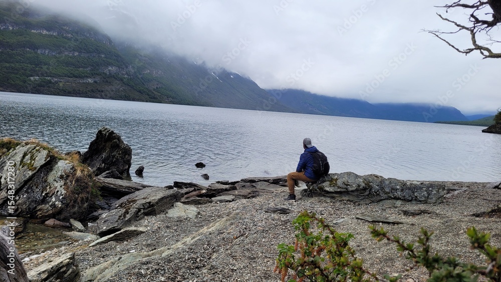 Fototapeta premium lake in the mountains in Patagonia, Argentina