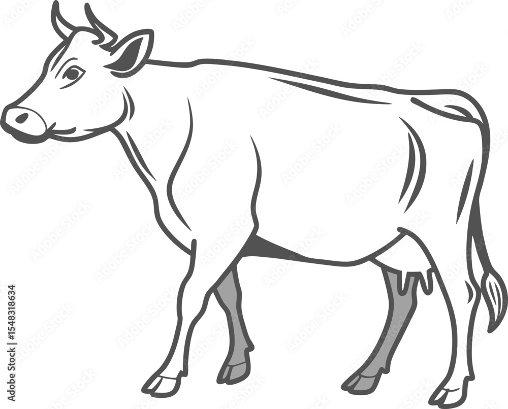 Cow silhouette vector Style with white background
Cow silhouette vector Style with white background