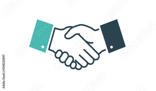 Outline shaking hand pixel perfect vector icon