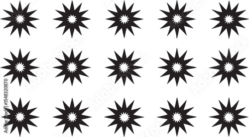 Wallpaper Mural Seamless set of black and white flower and snowflake vector icons for winter decoration Torontodigital.ca
