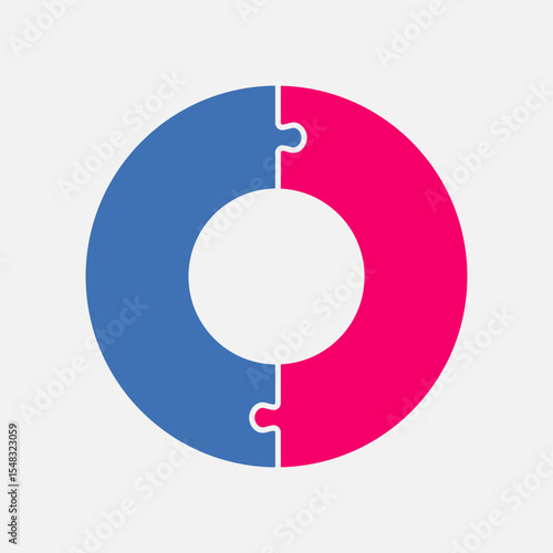 Circle diagram infographic in 2 steps or options