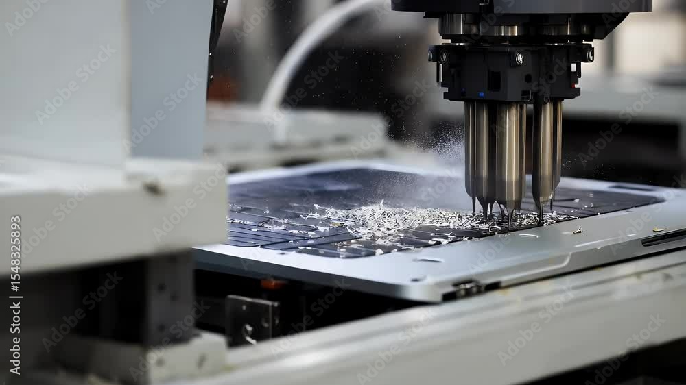 Precision machine working on a circuit board Precision machine working on a circuit board