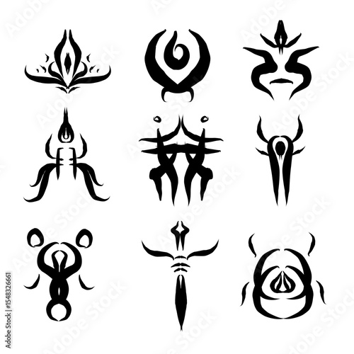 tribal tattoo vector logo design  