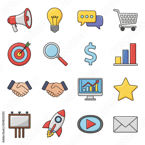 Marketing Strategy Icons Boost Your Business with Effective Visual Communication