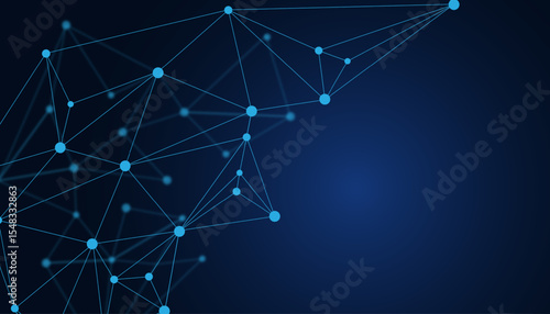Triangle Lowpoly Mesh Background on Dark Blue Gradient. Modern, Geometric, and Minimalist Network Abstract Background Design for Digital Security, Wallpapers, and Futuristic Graphics. Network backdrop