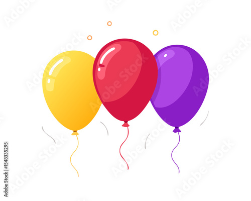 colorful balloons isolated on white